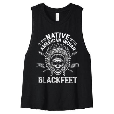 Native Pride American Indian Tribe Blackfeet Women's Racerback Cropped Tank