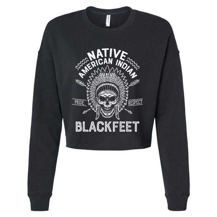 Native Pride American Indian Tribe Blackfeet Cropped Pullover Crew