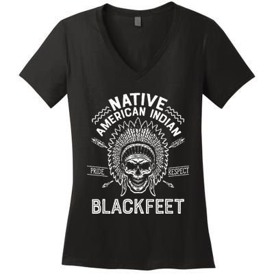 Native Pride American Indian Tribe Blackfeet Women's V-Neck T-Shirt