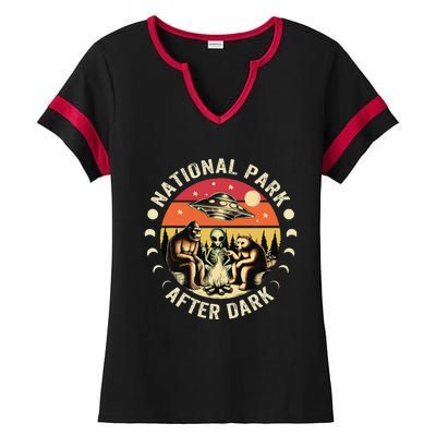 National Park After Dark Funny Ladies Halftime Notch Neck Tee