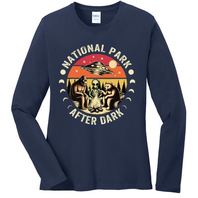 National Park After Dark Funny Ladies Long Sleeve Shirt