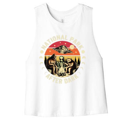 National Park After Dark Funny Women's Racerback Cropped Tank