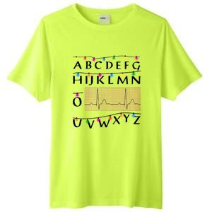 Nurse Pqrst Alphabet Christmas Lights Tree Heartbeat Xmas Cool Gift Tall Fusion ChromaSoft Performance T-Shirt