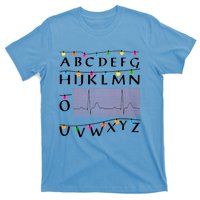 Nurse Pqrst Alphabet Christmas Lights Tree Heartbeat Xmas Cool Gift T-Shirt