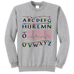 Nurse Pqrst Alphabet Christmas Lights Tree Heartbeat Xmas Cool Gift Sweatshirt