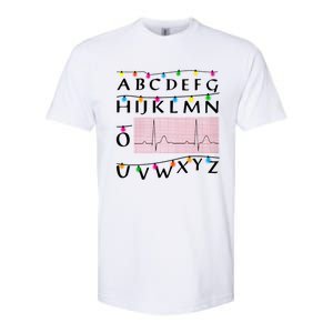 Nurse Pqrst Alphabet Christmas Lights Tree Heartbeat Xmas Cool Gift Softstyle CVC T-Shirt