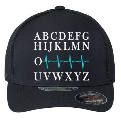 Nurse Pqrst Abcs Ekg Strip Alphabet Funny Nurse Meme Gift Flexfit Unipanel Trucker Cap