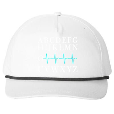 Nurse Pqrst Abcs Ekg Strip Alphabet Funny Nurse Meme Gift Snapback Five-Panel Rope Hat