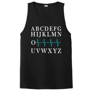 Nurse Pqrst Abcs Ekg Strip Alphabet Funny Nurse Meme Gift PosiCharge Competitor Tank