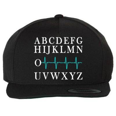 Nurse Pqrst Abcs Ekg Strip Alphabet Funny Nurse Meme Gift Wool Snapback Cap