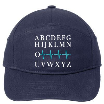 Nurse Pqrst Abcs Ekg Strip Alphabet Funny Nurse Meme Gift 7-Panel Snapback Hat