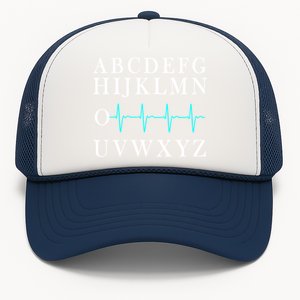 Nurse Pqrst Abcs Ekg Strip Alphabet Funny Nurse Meme Gift Trucker Hat