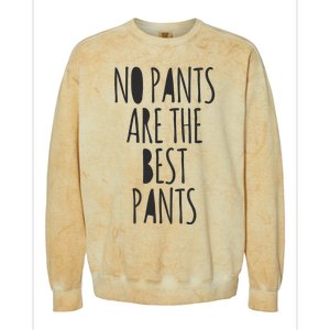 No Pants Are The Best Pants Funny Lazy Colorblast Crewneck Sweatshirt