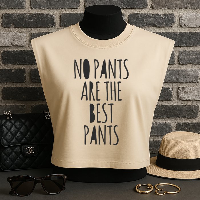 No Pants Are The Best Pants Funny Lazy Garment-Dyed Women's Muscle Tee