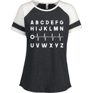 Nurse Pqrst Abcs Ekg Strip Alphabet Funny Nurses Memes Gift Enza Ladies Jersey Colorblock Tee