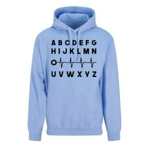 Nurse Pqrst Abcs Ekg Strip Alphabet Funny Nurses Memes Gift Unisex Surf Hoodie