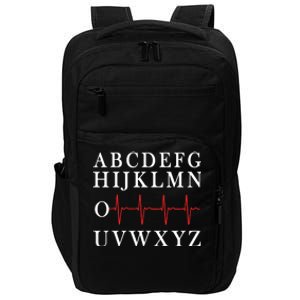 Nurse Pqrst Abcs Ekg Strip Alphabet Funny Nurse Memes Gift Impact Tech Backpack