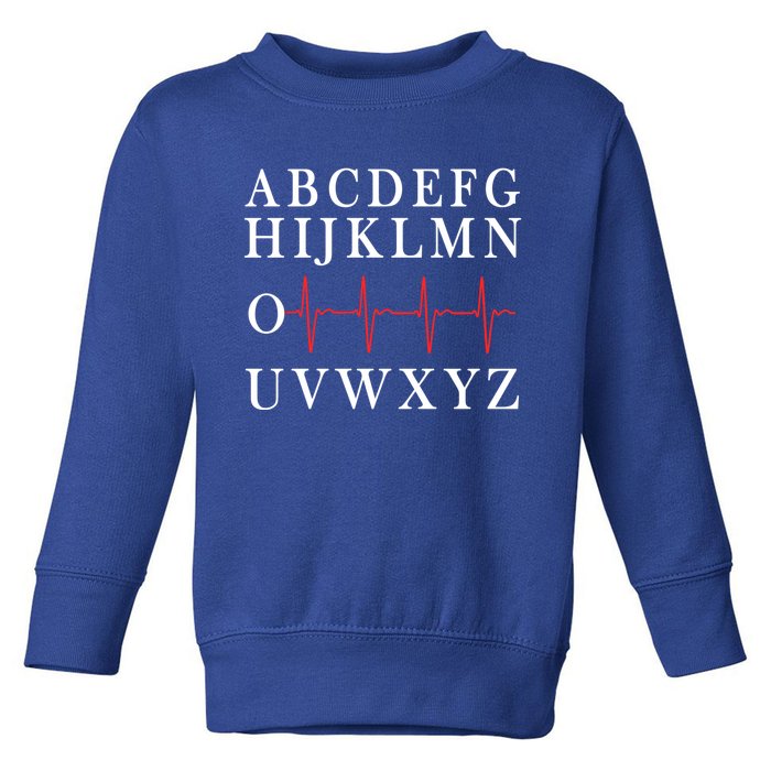 Nurse Pqrst Abcs Ekg Strip Alphabet Funny Nurse Memes Gift Toddler Sweatshirt