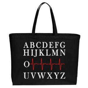 Nurse Pqrst Abcs Ekg Strip Alphabet Funny Nurse Memes Gift Cotton Canvas Jumbo Tote