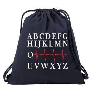 Nurse Pqrst Abcs Ekg Strip Alphabet Funny Nurse Memes Gift Drawstring Bag