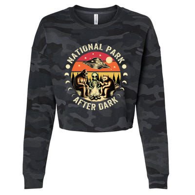 National Park After Dark Funny Cropped Pullover Crew