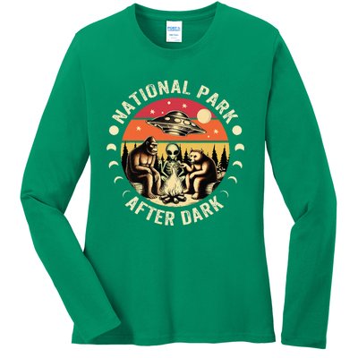 National Park After Dark Funny Ladies Long Sleeve Shirt