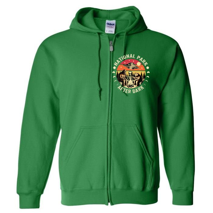 National Park After Dark Funny Full Zip Hoodie