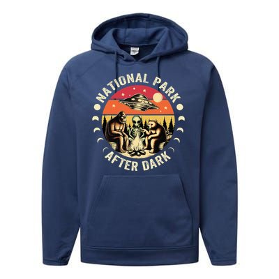 National Park After Dark Funny Performance Fleece Hoodie