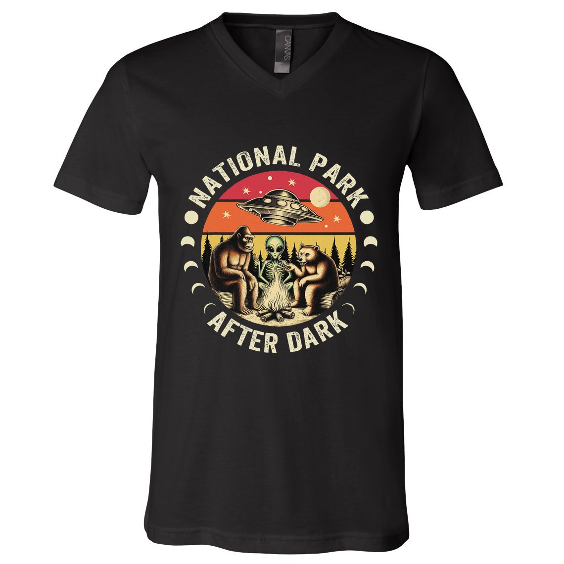 National Park After Dark Funny V-Neck T-Shirt