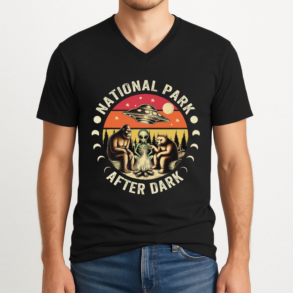National Park After Dark Funny V-Neck T-Shirt