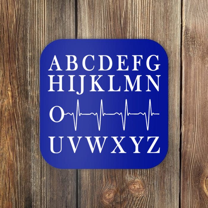 Nurse Pqrst Abcs Ekg Stripe Alphabet Funny Great Gift Coaster