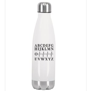 Nurse Pqrst Abcs Ekg Stripe Alphabet Funny Great Gift Stainless Steel Insulated Water Bottle