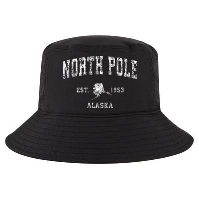 North Pole Alaska Ak Vintage Athletic Sports Design Cool Comfort Performance Bucket Hat