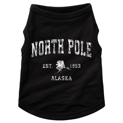 North Pole Alaska Ak Vintage Athletic Sports Design Doggie Tank