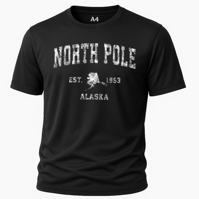 North Pole Alaska Ak Vintage Athletic Sports Design Cooling Performance Crew T-Shirt