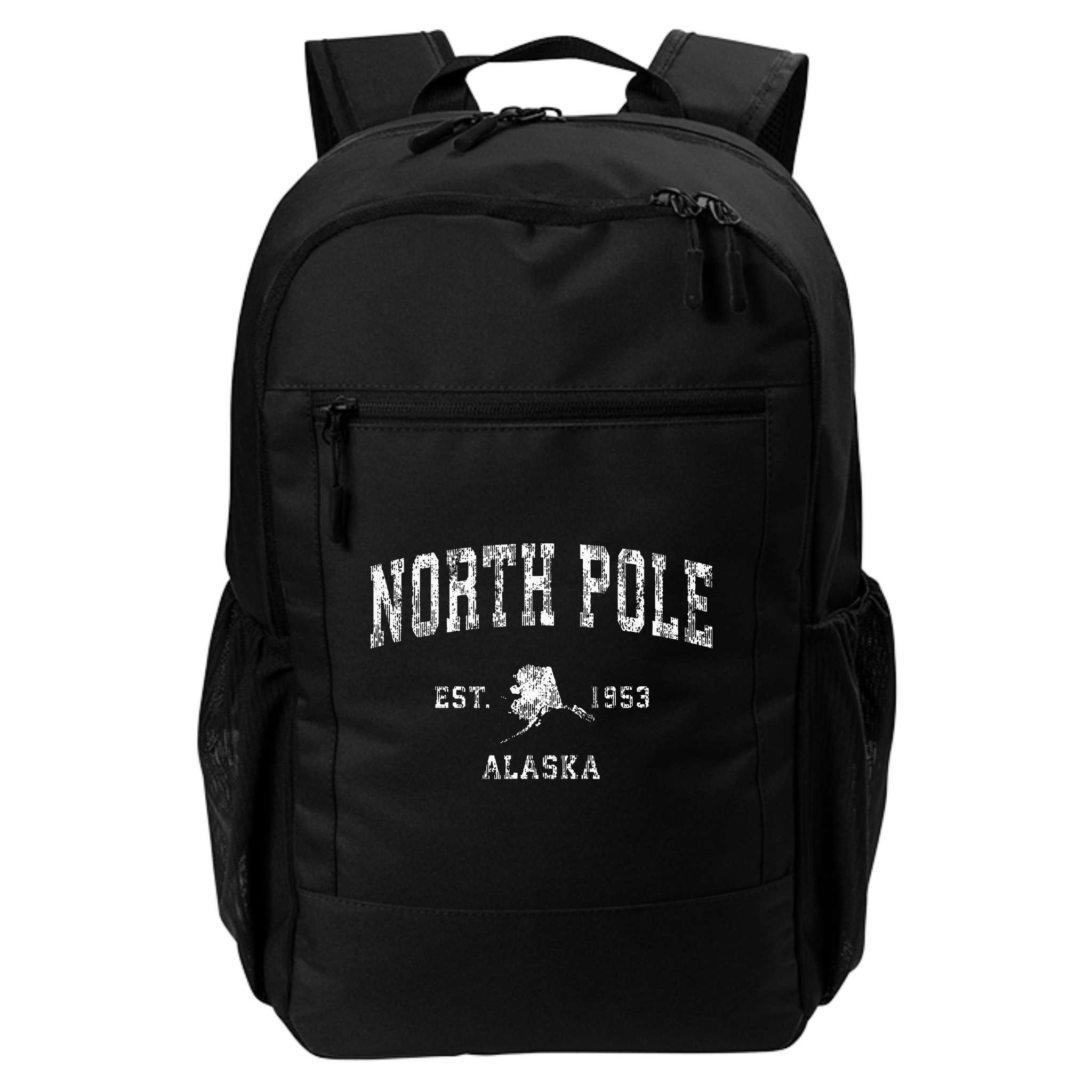 North Pole Alaska Ak Vintage Athletic Sports Design Backpack