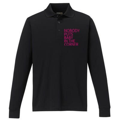 Nobody Puts Baby In The Corner Performance Long Sleeve Polo