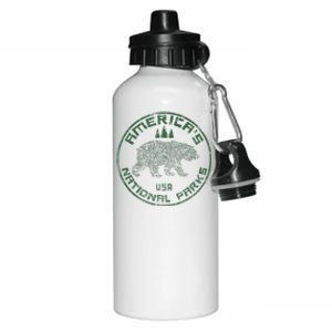 National Parks Bear Hiking Travel Camping Outdoors Retro Usa Aluminum Water Bottle