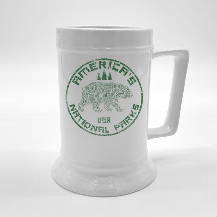 National Parks Bear Hiking Travel Camping Outdoors Retro Usa Beer Stein