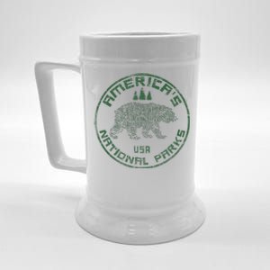 National Parks Bear Hiking Travel Camping Outdoors Retro Usa Beer Stein