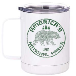 National Parks Bear Hiking Travel Camping Outdoors Retro Usa 12 oz Stainless Steel Tumbler Cup