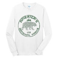 National Parks Bear Hiking Travel Camping Outdoors Retro Usa Tall Long Sleeve T-Shirt