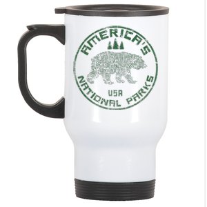 National Parks Bear Hiking Travel Camping Outdoors Retro Usa Stainless Steel Travel Mug