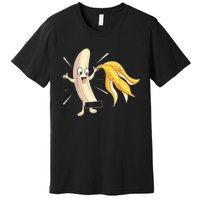 Naked Peeled Banana Striptease Censored Funny Adult Premium T-Shirt