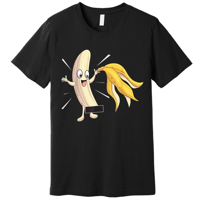 Naked Peeled Banana Striptease Censored Funny Adult Premium T-Shirt