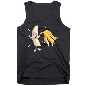 Naked Peeled Banana Striptease Censored Funny Adult Tank Top