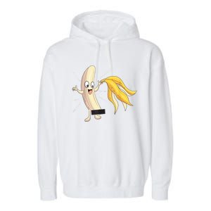 Naked Peeled Banana Striptease Censored Funny Adult Garment-Dyed Fleece Hoodie