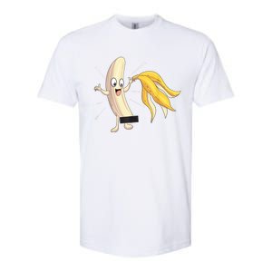 Naked Peeled Banana Striptease Censored Funny Adult Softstyle CVC T-Shirt