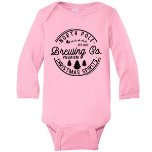 North Pole Brewing Co Christmas Pajama Merry Xmas Vibes Baby Long Sleeve Bodysuit