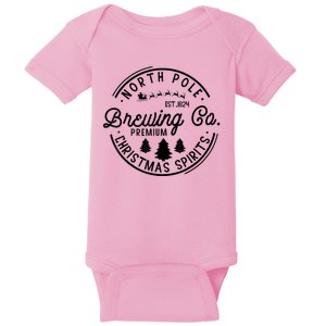 North Pole Brewing Co Christmas Pajama Merry Xmas Vibes Baby Bodysuit